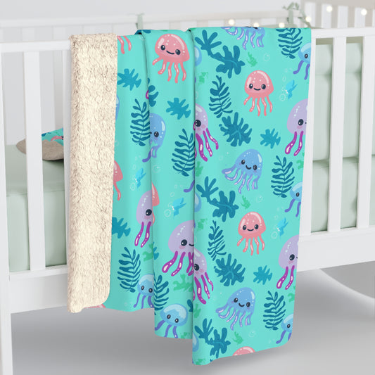Jellyfish Daydreams Sherpa Fleece Blanket