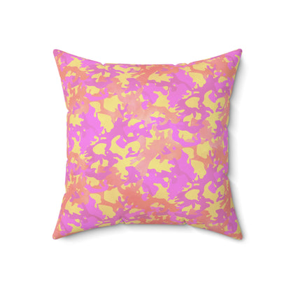 Sunset Sorbet Camo Throw Pillow