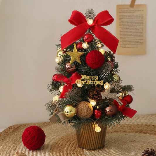 Miniature Artificial Decorated Christmas Tree With Lights
