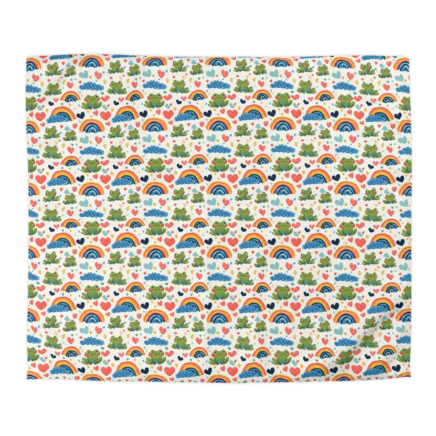 Ribbit Rainbows Microfiber Duvet Cover