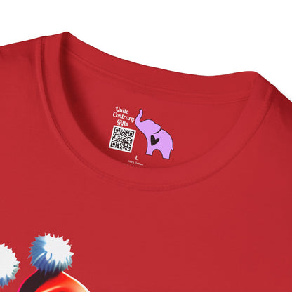 Christmas Kitten w/Gift Adult T-shirt