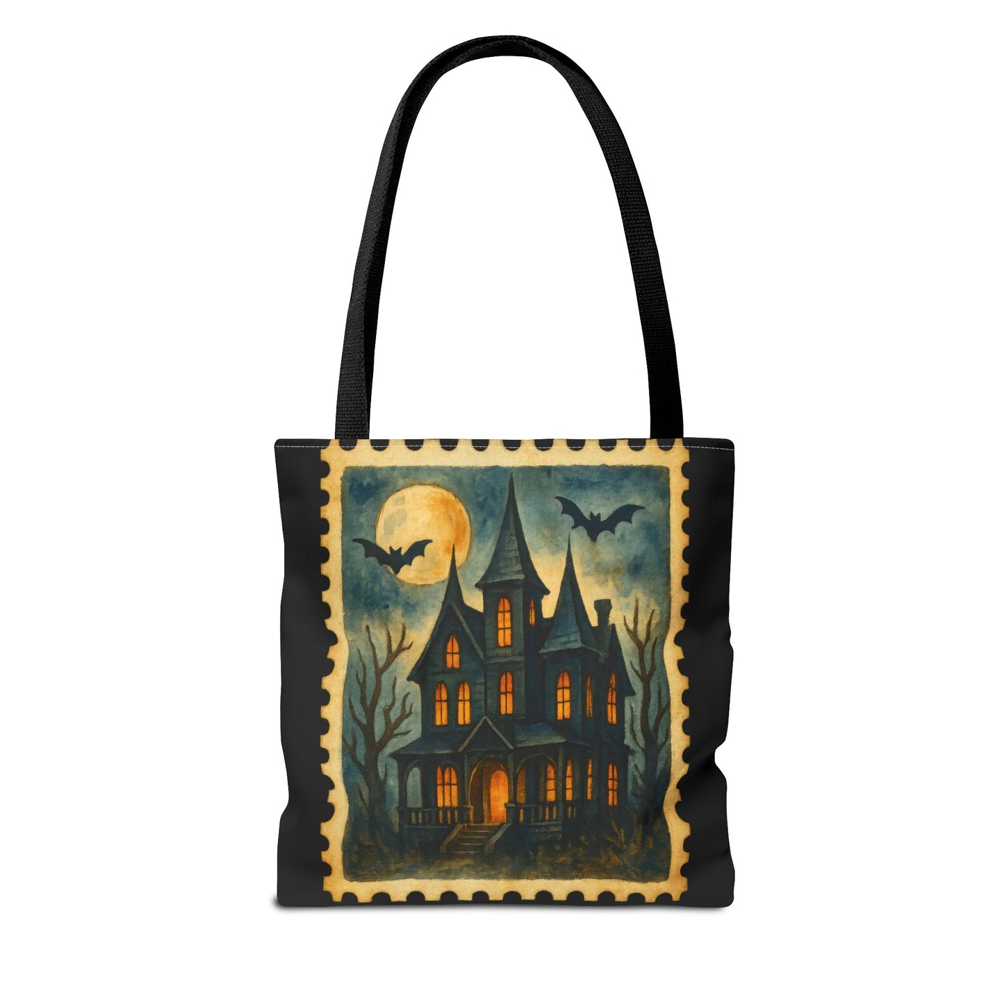 Haunted House Canvas Tote Bag