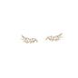 Exquisite Feather Rhinestone Sterling Silver Earring Studs