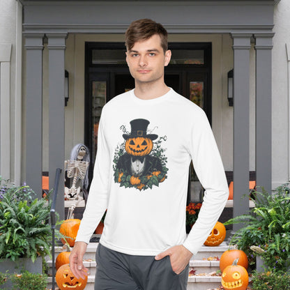 Halloween Pumpkin Man Adult Long Sleeve Tee