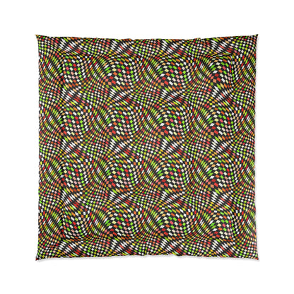 Warped Yellow/Green Checkered Comforter