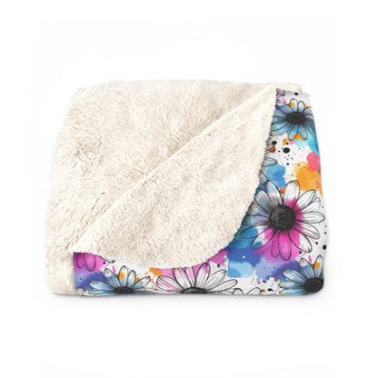 Watercolor Daisy Dream Fleece Blanket