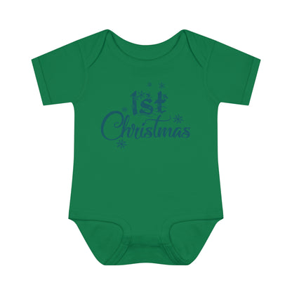 1st Christmas Infant Baby Rib Bodysuit