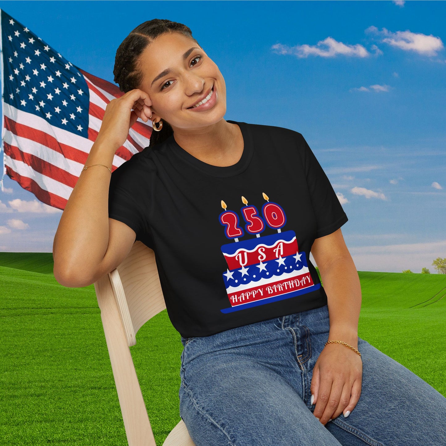 Happy Birthday USA Adult T-shirt