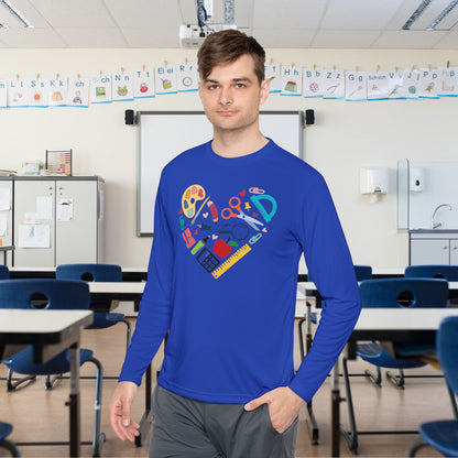 School Supply Heart Adult Long Sleeve Tee