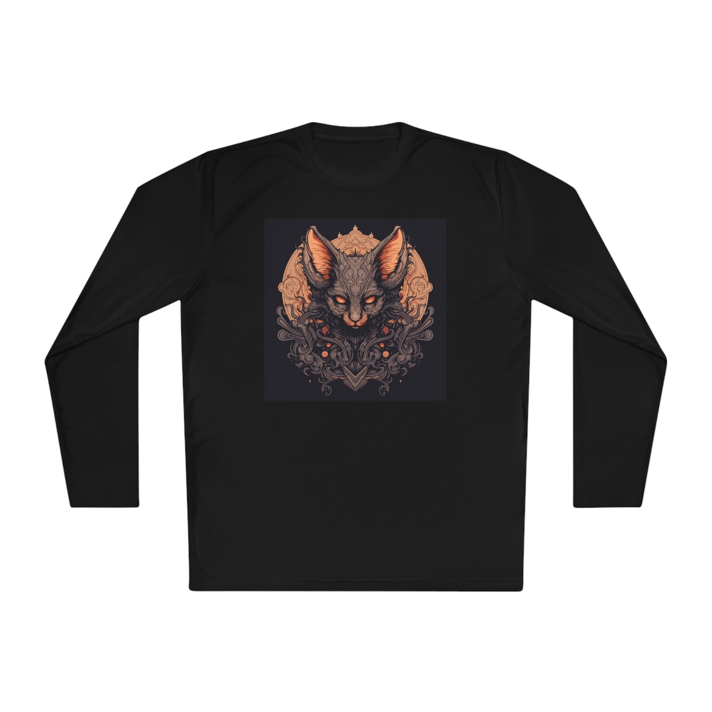 Creepy Bats Over Moon 12 Adult Long Sleeve Tee