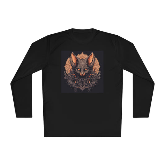 Creepy Bats Over Moon 12 Adult Long Sleeve Tee