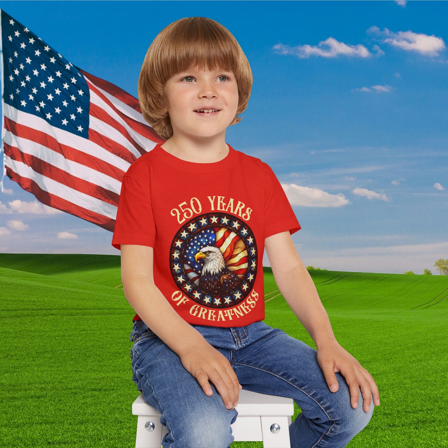 250 Years of Greatness (Stained Glass Eagle) Heavy Cotton™ Toddler T-shirt