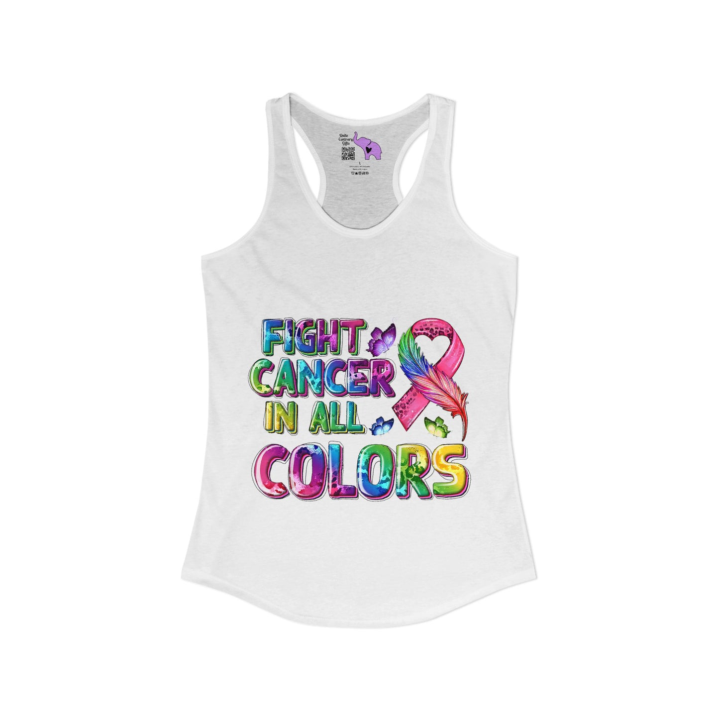 Fight Cancer In All Colors 8 Women's Ideal Racerback Tank