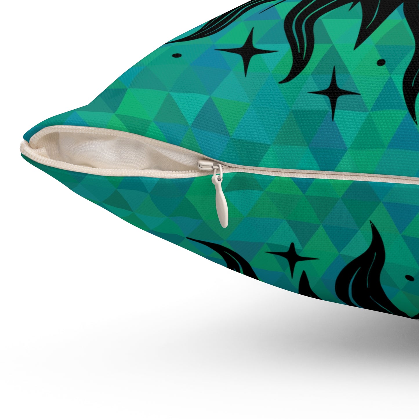 Sun & Moon on Teal Throw Pillow