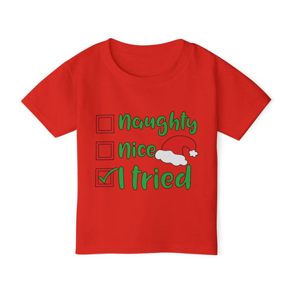 Naughty Nice I Tried Heavy Cotton™ Toddler T-shirt