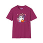 Cute Ghost w/Pumpkin and Pink Drink Adult T-shirt