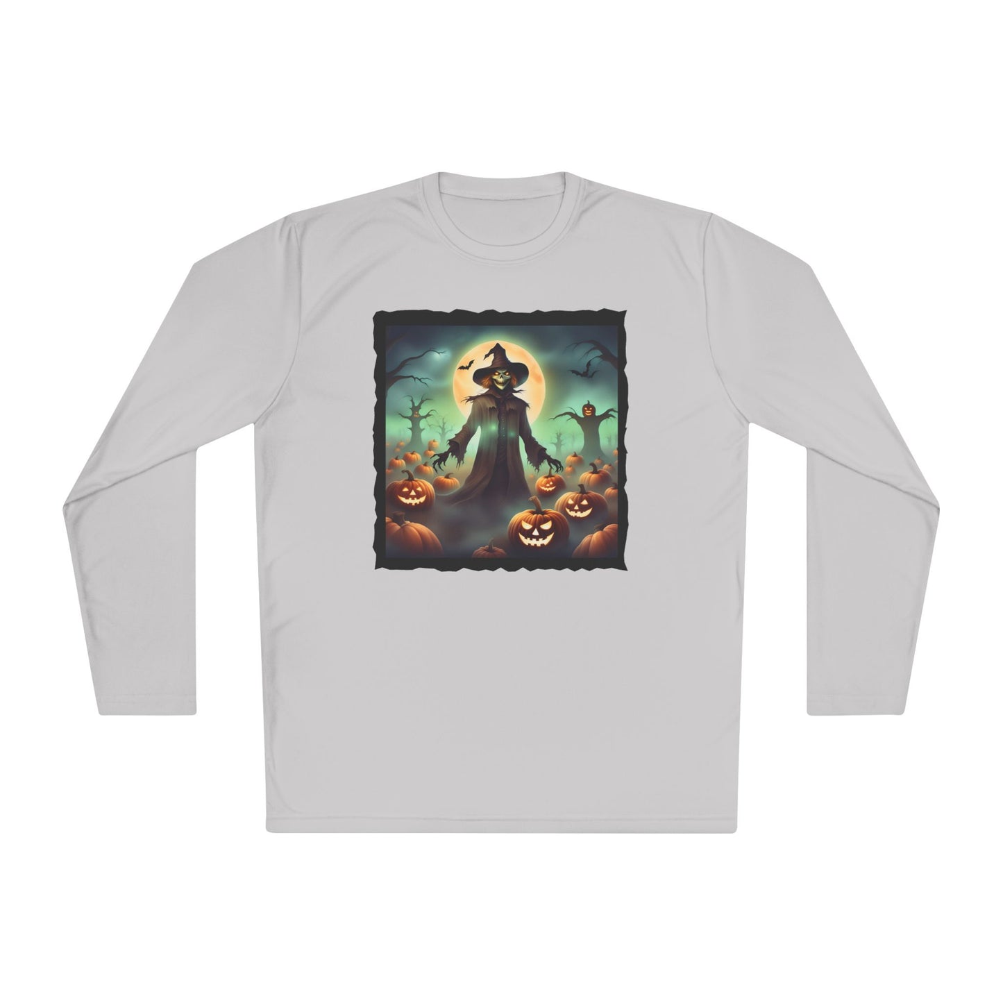 Halloween Scarecrow w/Pumpkins 4 Adult Long Sleeve Tee