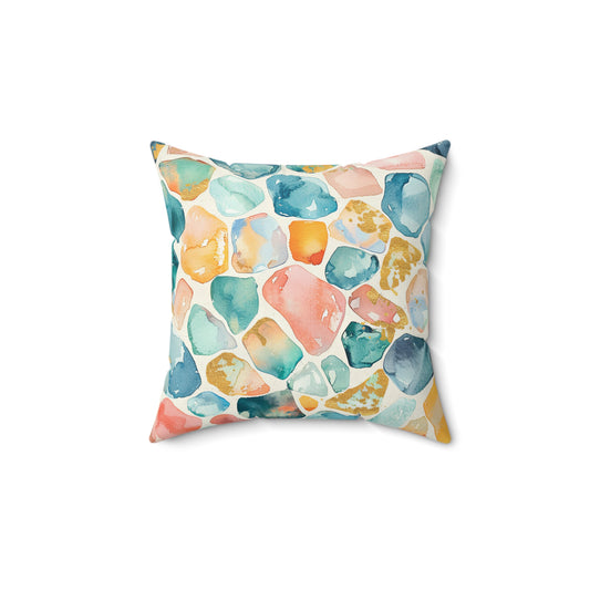 Ocean Pebble Drift Throw Pillow