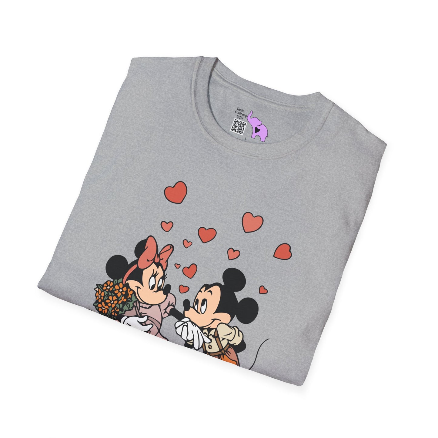 Valentine Mickey Loves Minnie Adult Tshirt
