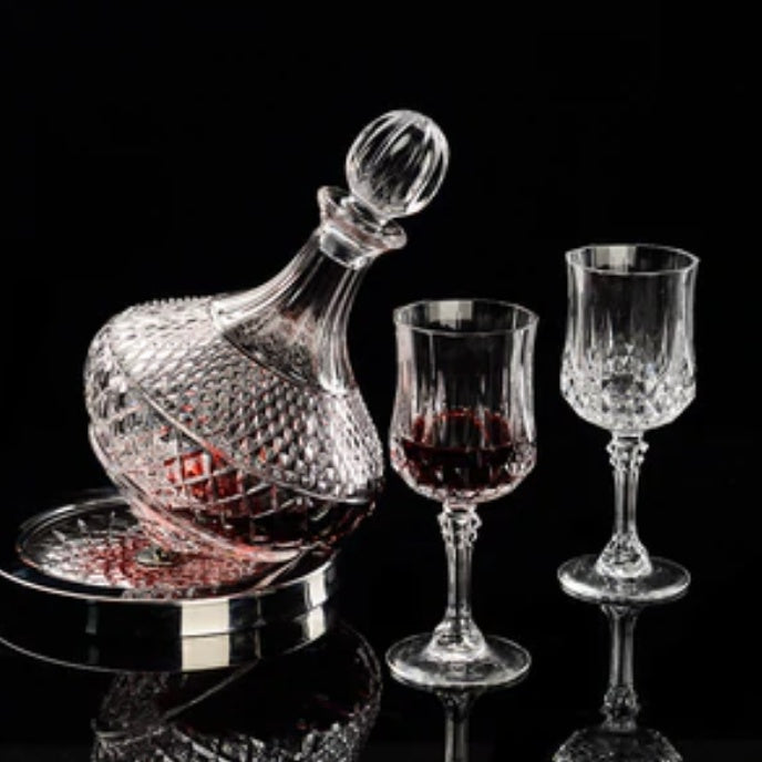 Crystal Rotary Decanter w/Lid & Base