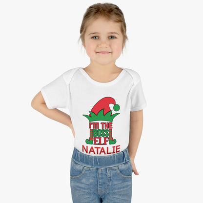 I'm The Boss Elf Infant Baby Rib Bodysuit