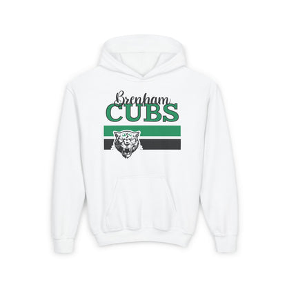 Brenham Cubs w/Mascot & Stripes Mascot Youth Heavy Blend Hoodie