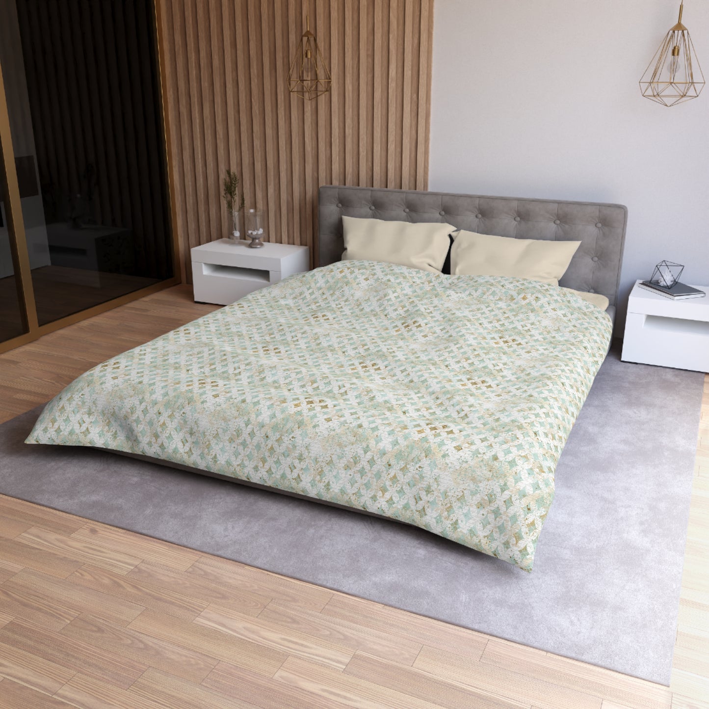 Faded Correspondence Microfiber Duvet Cover