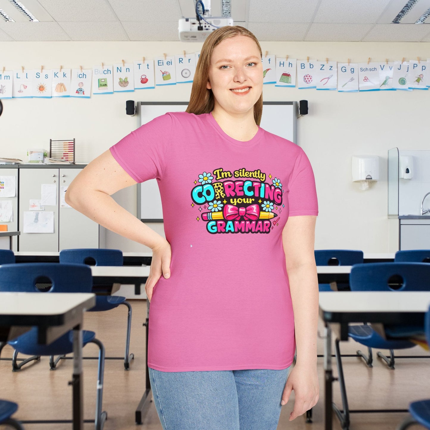 I'm Silently Correcting Your Grammar (Colorful) Adult T-shirt