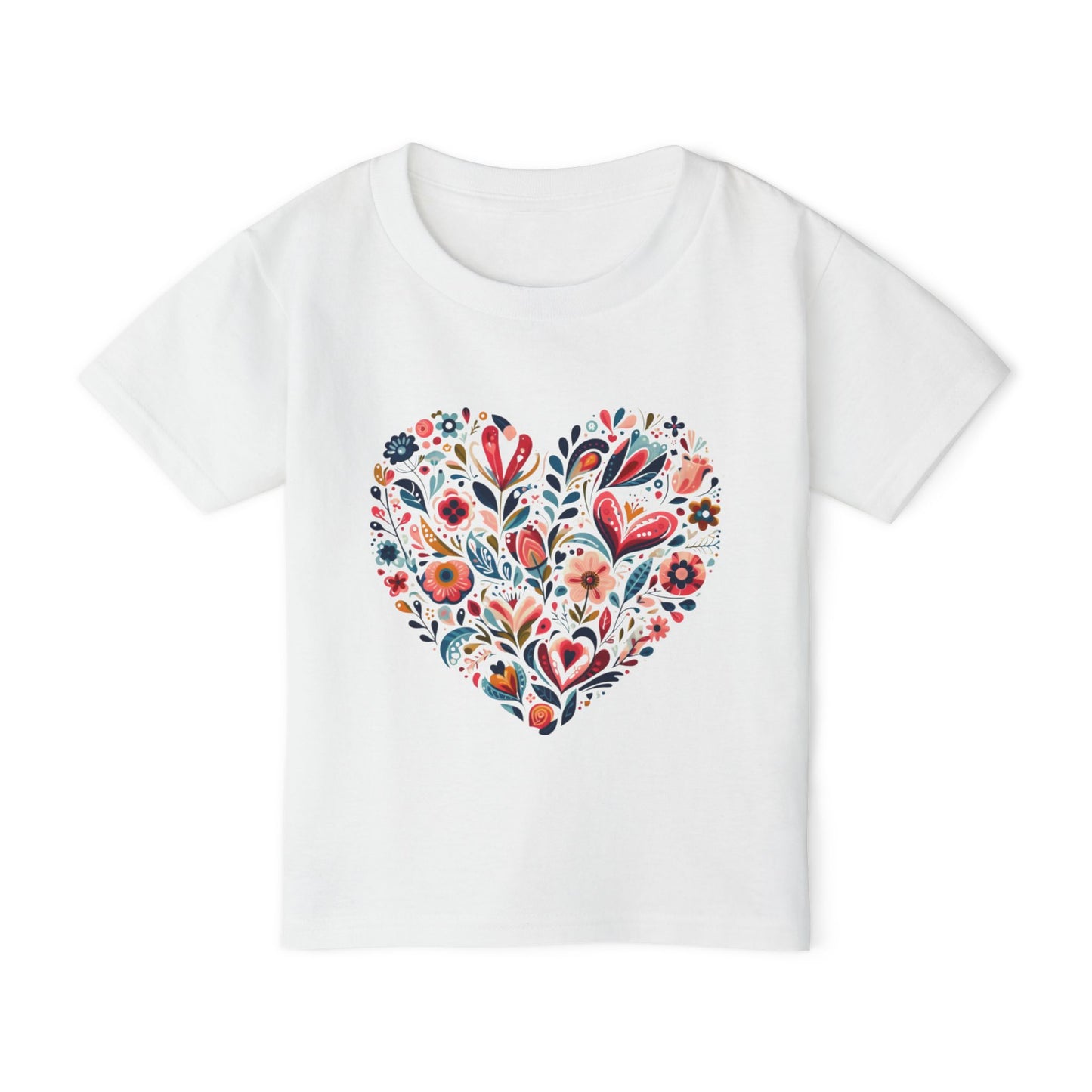 Floral Heart Heavy Cotton™ Toddler T-shirt