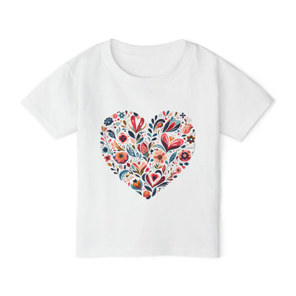Floral Heart Heavy Cotton™ Toddler T-shirt