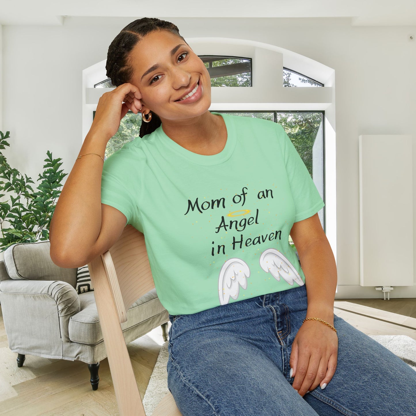 Mom of an Angel in Heaven Adult T-shirt