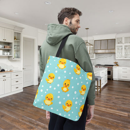 Ducky Dot Parade Canvas Tote Bag
