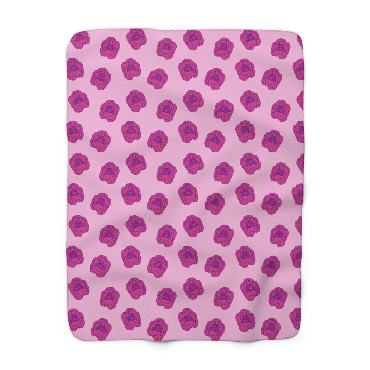 Rosy Dream Peonies Fleece Blanket
