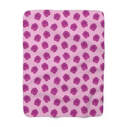 Rosy Dream Peonies Fleece Blanket