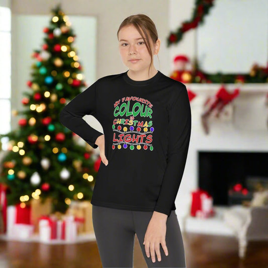 My Favourite Colour Is Christmas Lights Youth Long Sleeve Tee