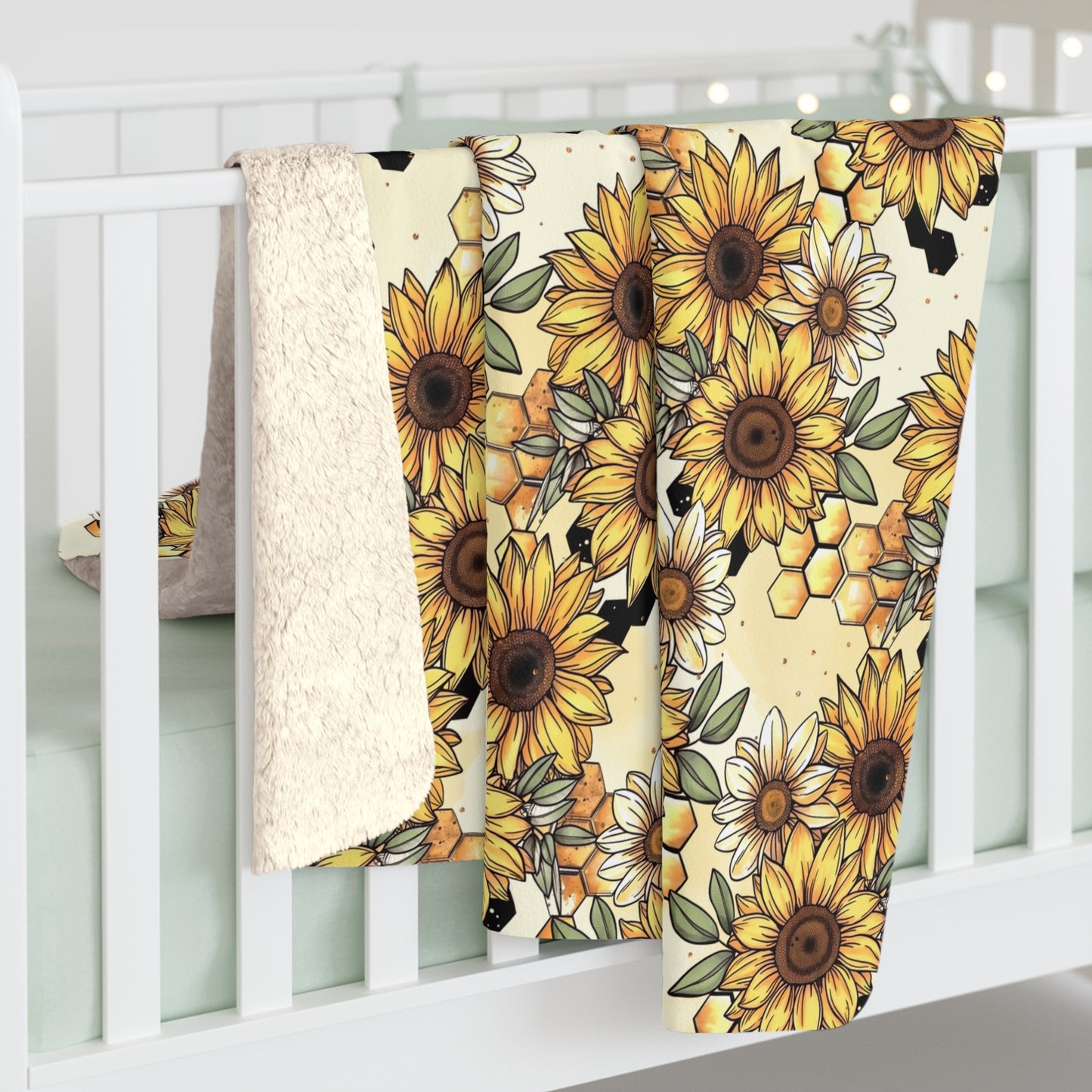 Honeycombs & Sunflowers Sherpa Fleece Blanket