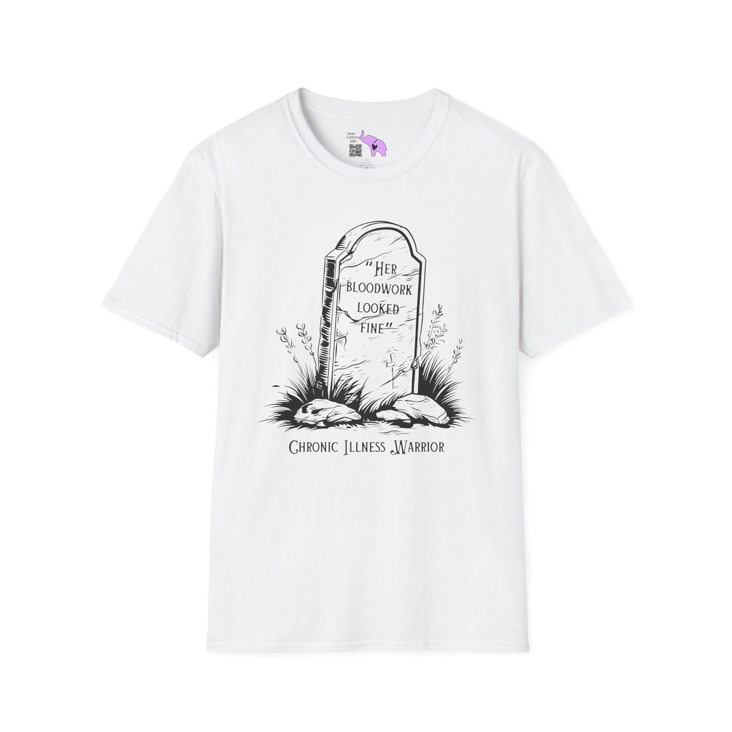 "Her Bloodwork Looked Fine" Headstone Adult T-shirt