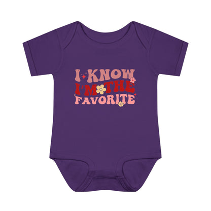 I Know I'm The Favorite Infant Baby Rib Bodysuit