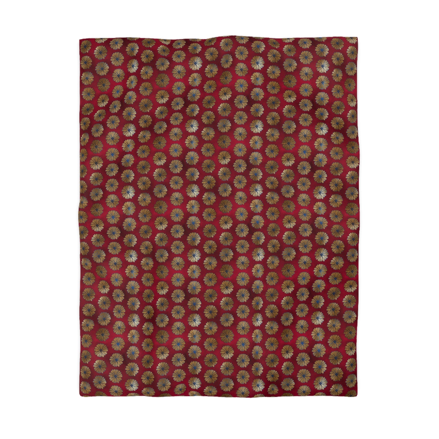 Majestic Crimson Daisies Duvet Bedding Set