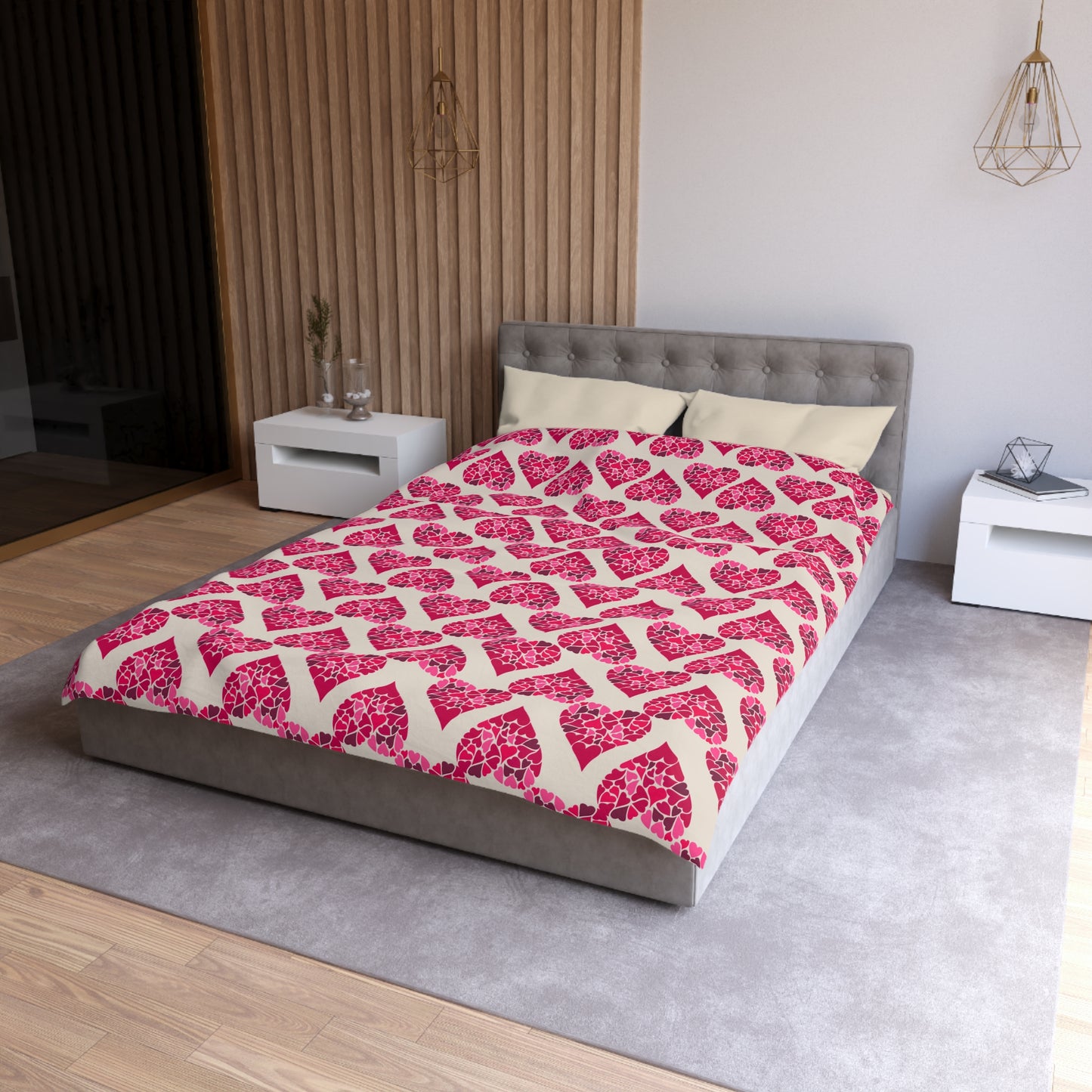 Simple Hearts Microfiber Duvet Cover