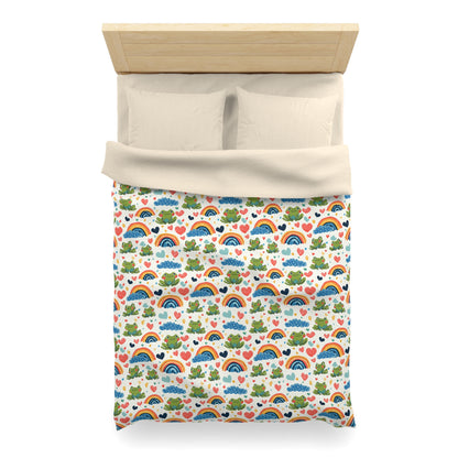 Ribbit Rainbows Microfiber Duvet Cover