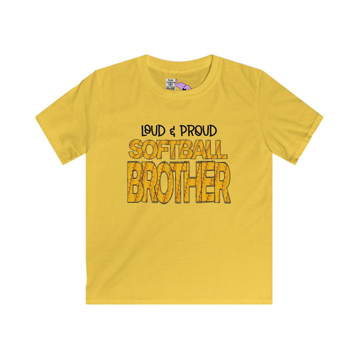 ""Loud & Proud Softball Brother Youth Softstyle Tee