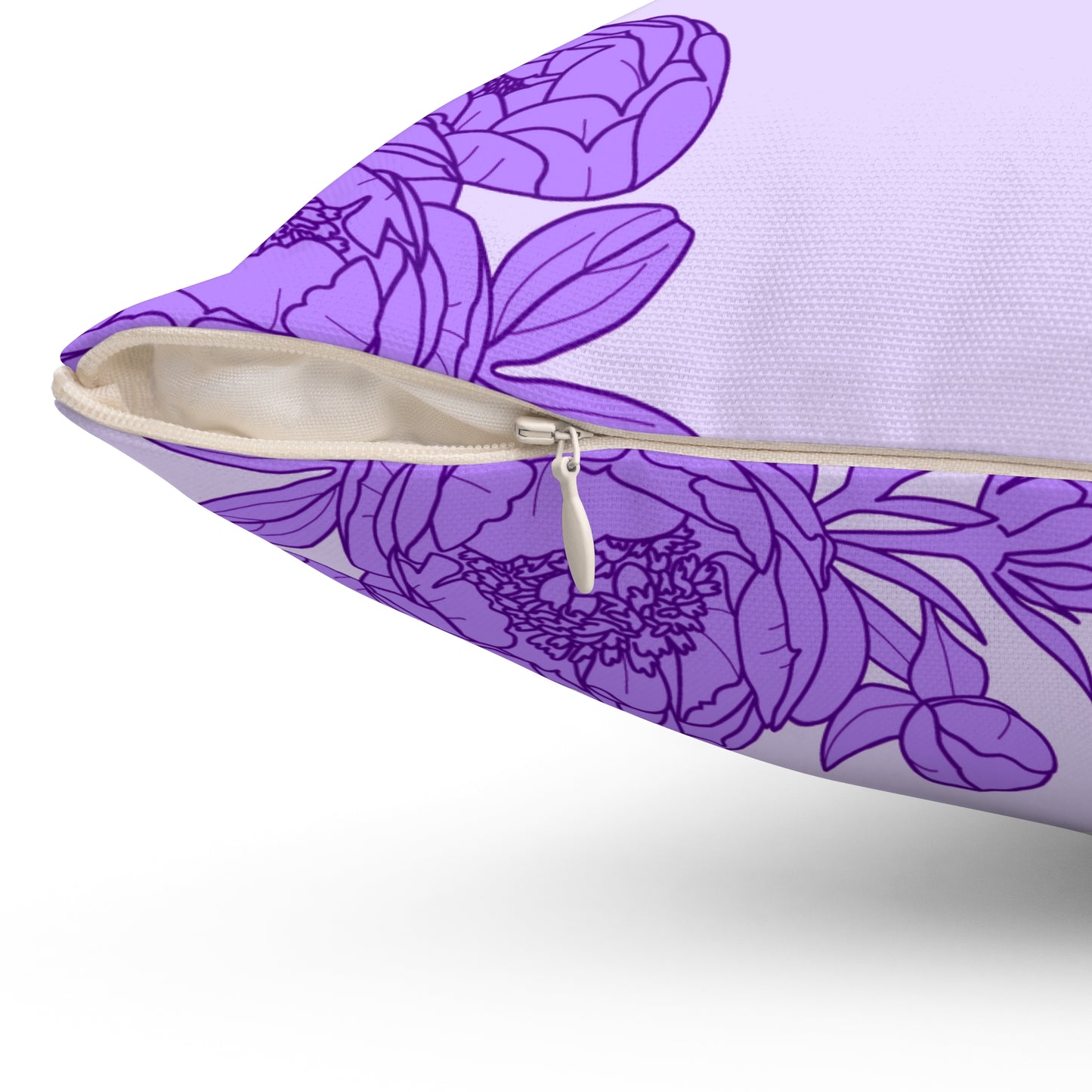 Royal Orchid Peonies Throw Pillow