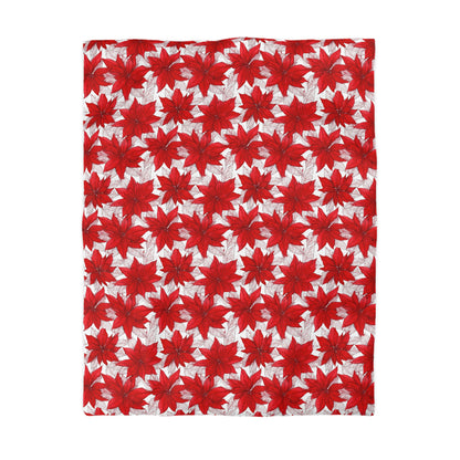 Crimson Poinsettia Sketch Duvet Bedding Set