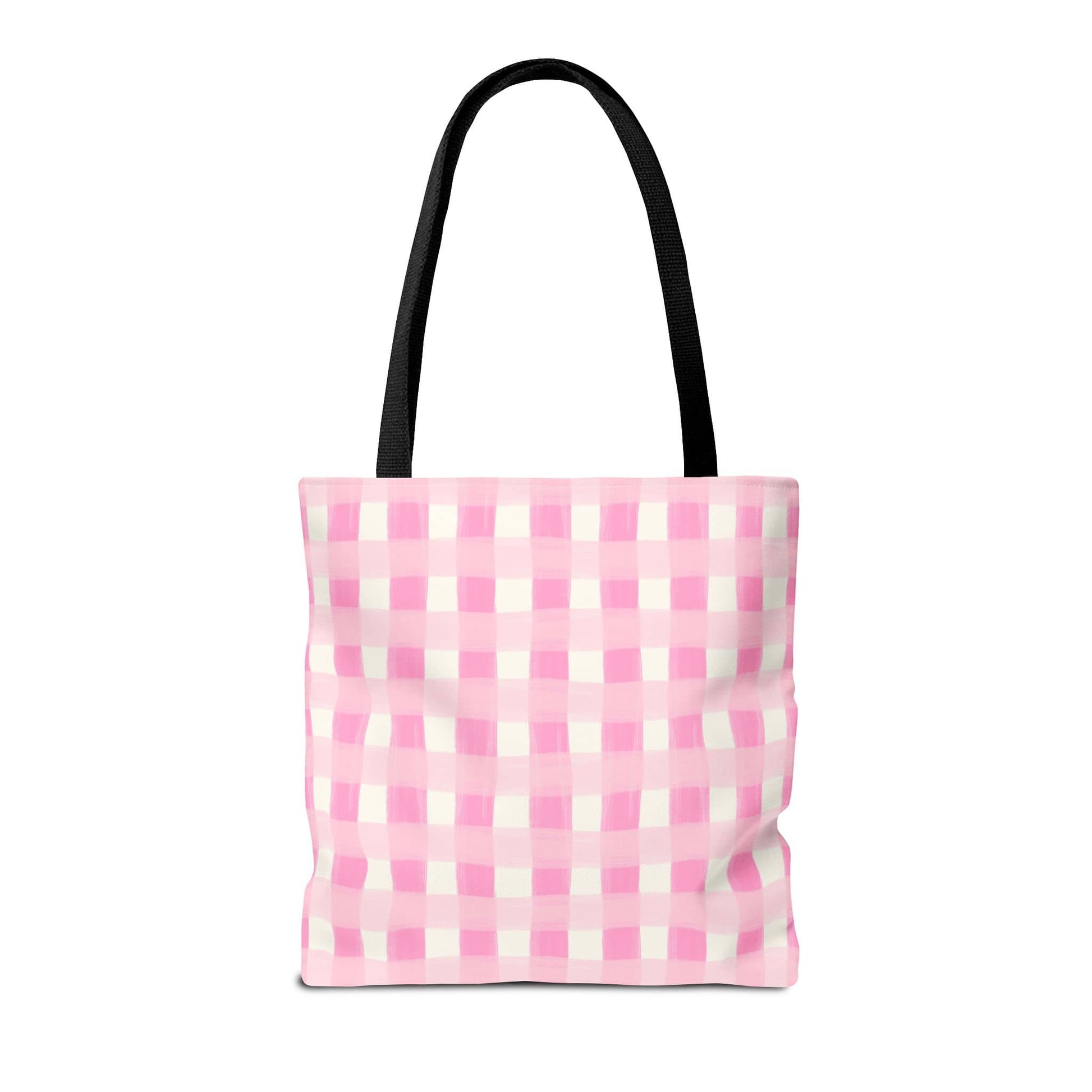 Dreamy Rose Gingham Canvas Tote Bag