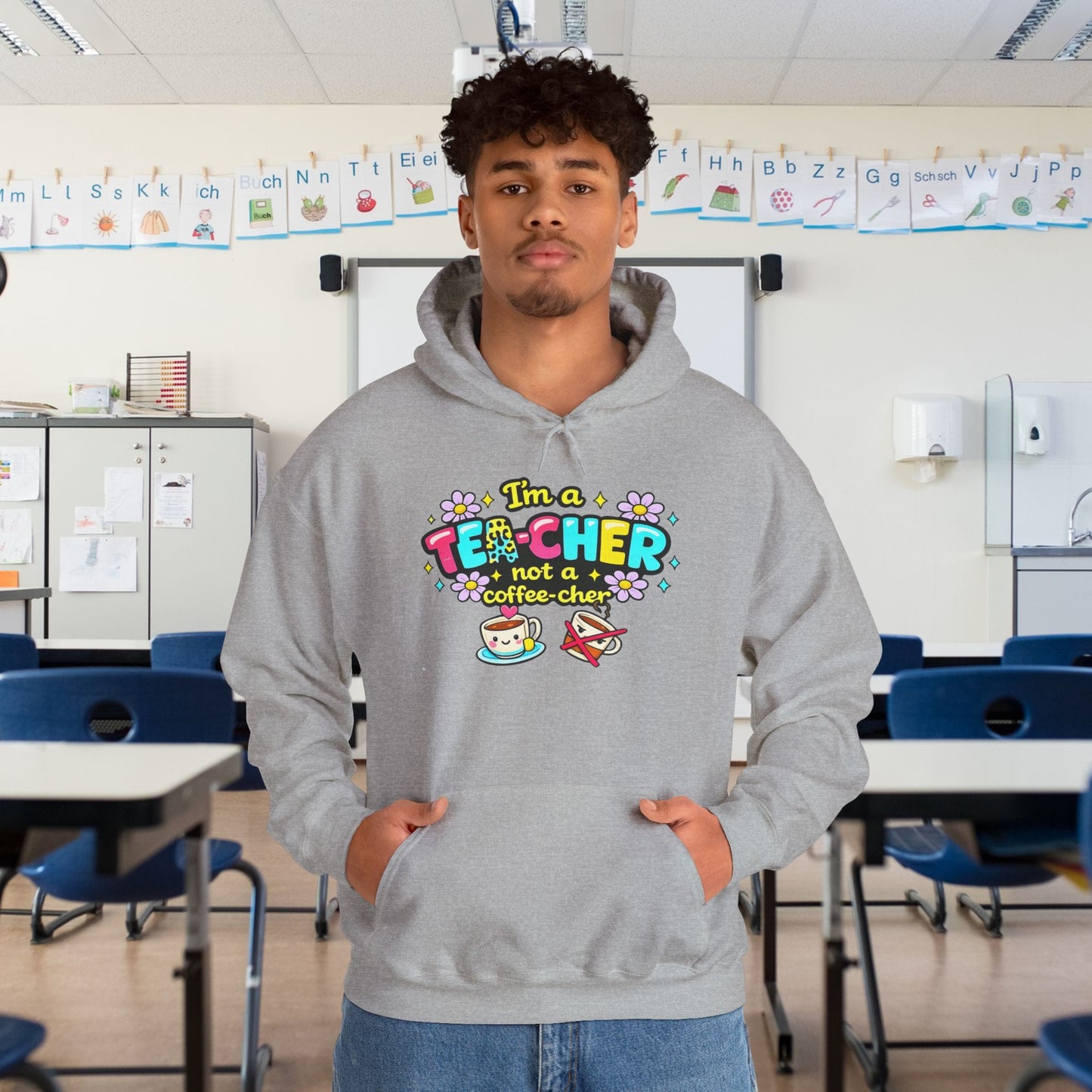 I'm A Tea-cher Not A Coffee-cher Heavy Blend™ Hooded Sweatshirt