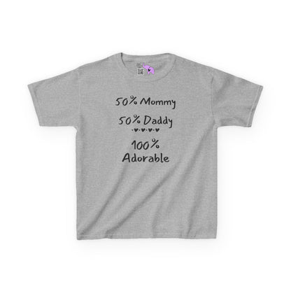 50% Mommy 50% Daddy 100% Adorable Kids Heavy Cotton™ Tee