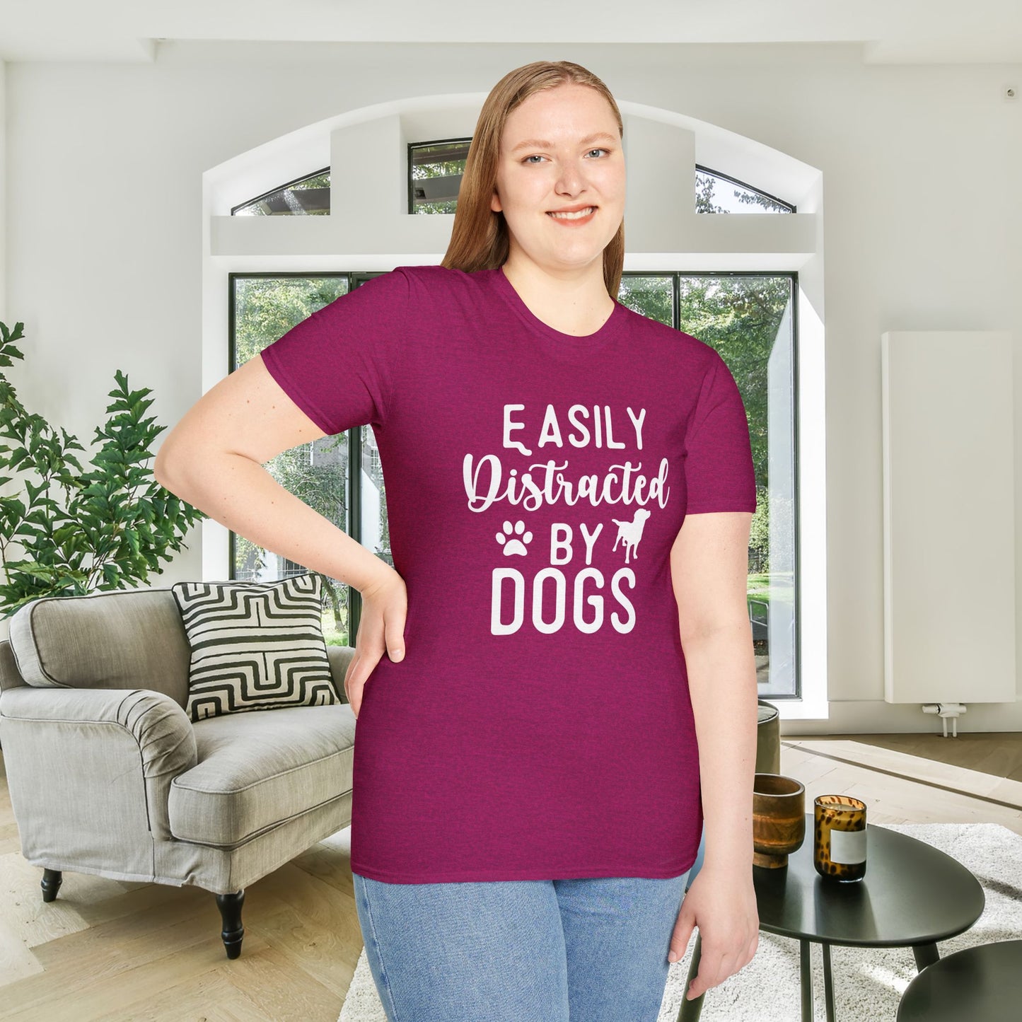 Easily Distracted By Dogs Adult T-shirt