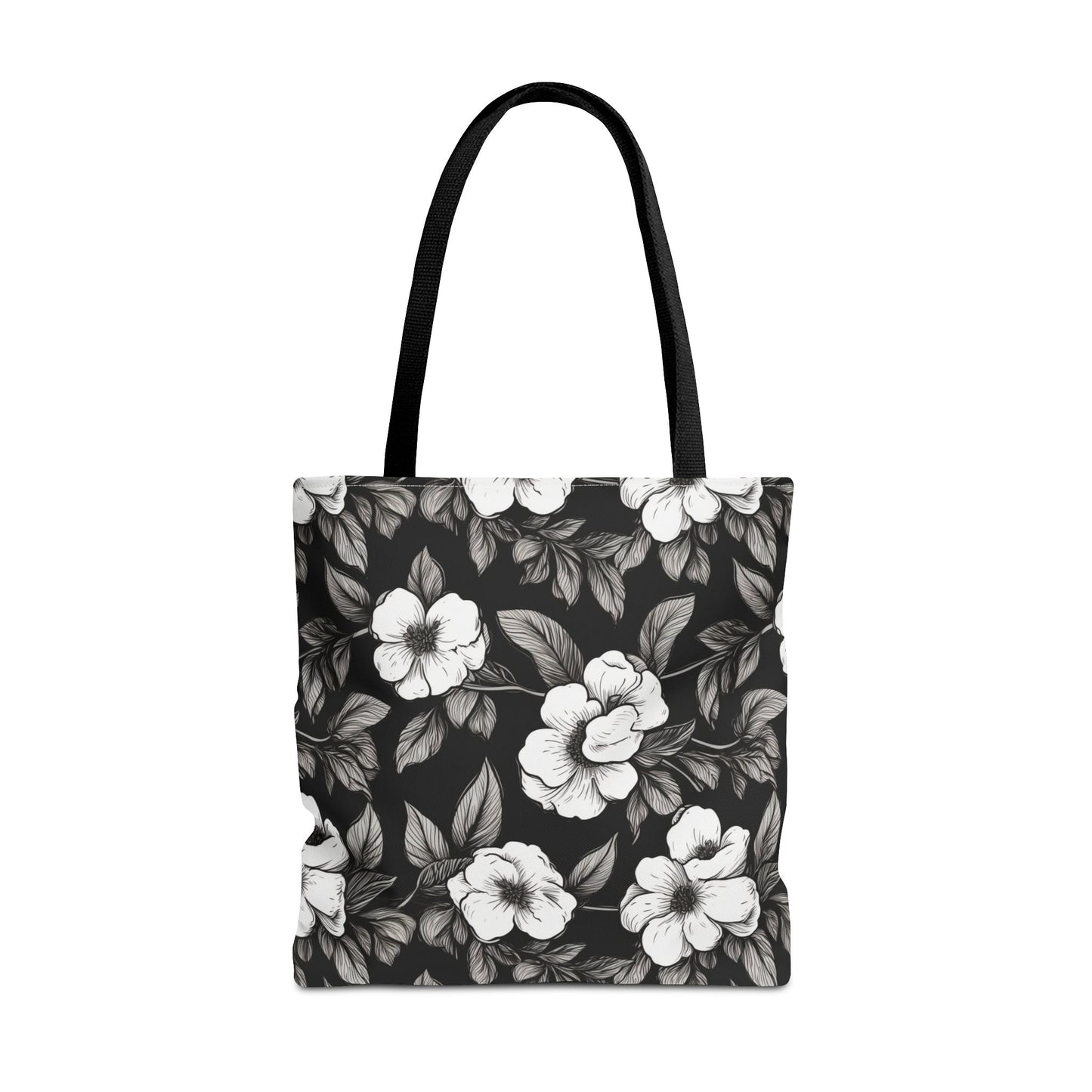 Black & White Daisies Canvas Tote Bag