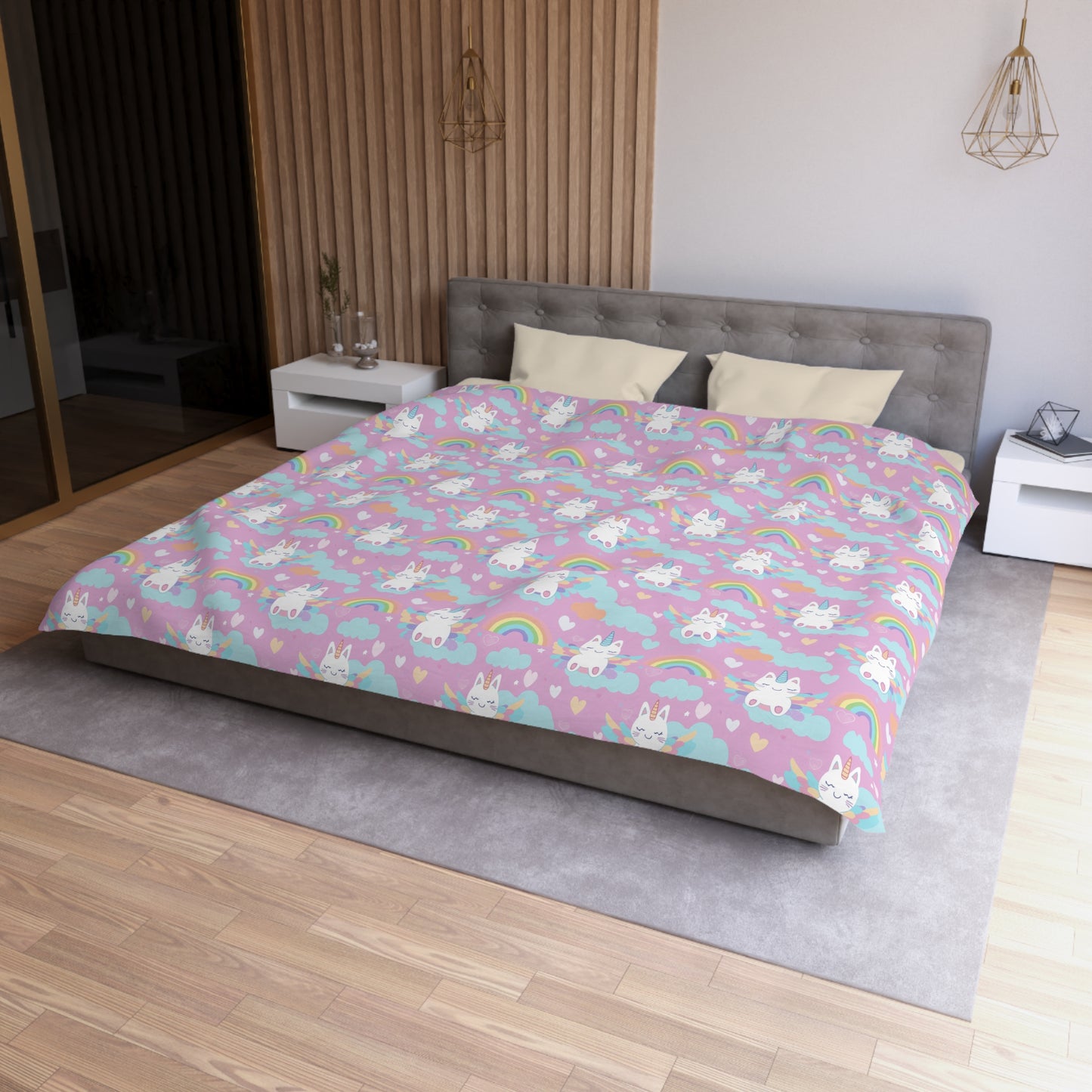 Rainbow Sky Riders Microfiber Duvet Cover